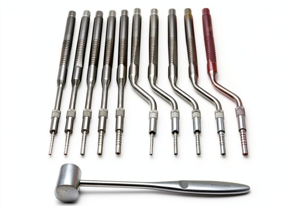 Dental Osteotomes Straight Concave Tip and Mallet Implant Sinus Lift Bone Spreading 11 Pieces Implant Instruments-0